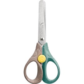 Maped - Safe and sustainable school and craft scissors Smiling Planet Security 3D 13 cm - Ergonomic 3D handles made of FSC-certified wood fibre composite plastic