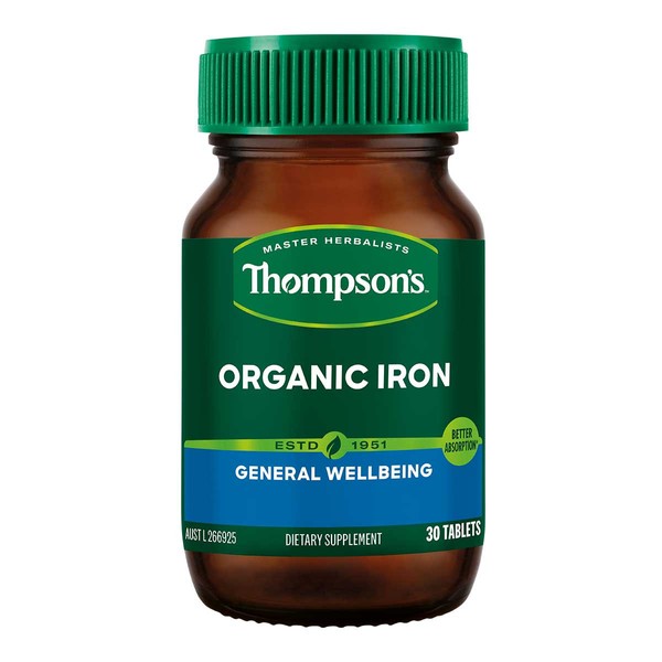 Thompson's Organic Iron 24mg - 30 tablets