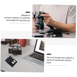 Vaguelly 2pcs Storage Box Shockproof and Case for Camera Memory Cards Durable Shock Holder Easy to Carry and Organize Present for Photography Enthusiasts Black