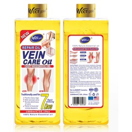 Vein Care Oil, Repair Oil for Painful Heavy Legs, Mild Varicose Veins, Bruises, Itchiness, Cramps, 35.19 oz