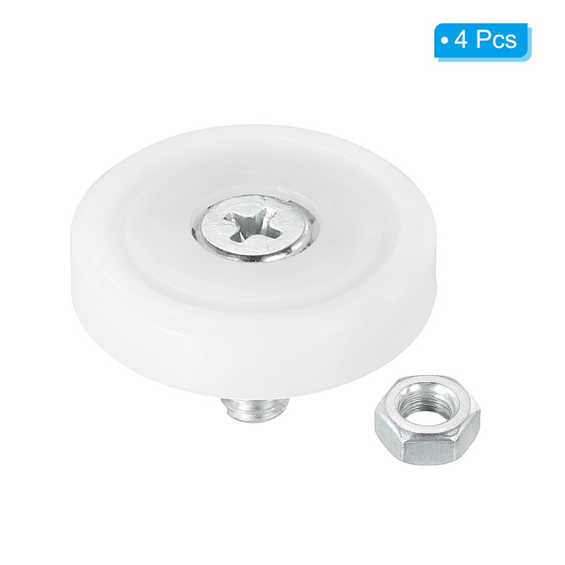 PATIKIL 29mm Drawer Rollers 4pcs Plastic Drawer Pulley Replacement Wheel