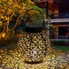 Solar Hanging Lantern for Outdoor Décor – Hollow Iron Projection
