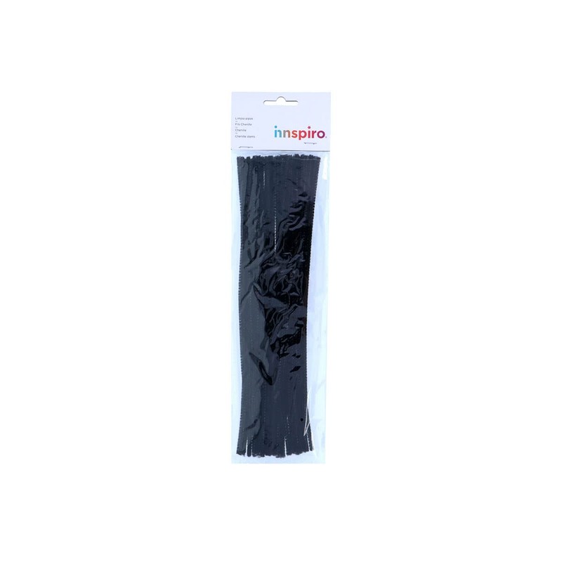 Spazzola ciniglia nera 4 mm x 30 cm. 50 unità.