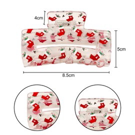 Bohue Christmas Hair Clips Large Claw Clips Santa Claus Winter Hair Claw Clips Christmas Party Gift for Thick Thin Hair Decorations (color7)