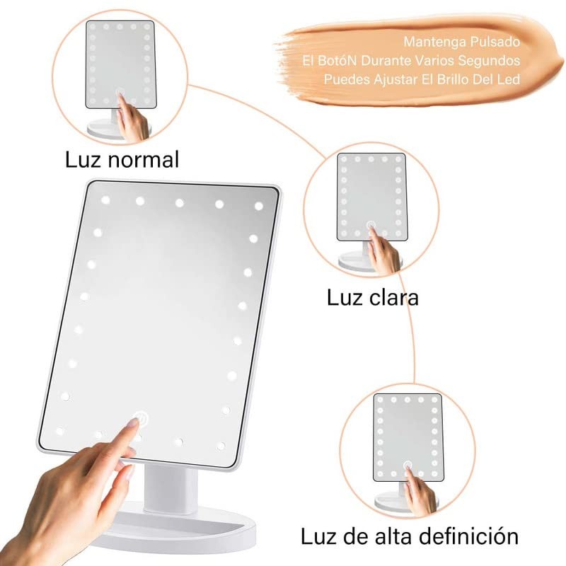 LUMEZING Espejo luz led Maquillaje de Alta definición con 22