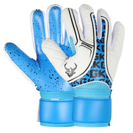 GKHMNEW Professional Soccer Goalkeeper Gloves for Youth Adults Kids Football Gloves High Performance Superior Grip Comfortable Durable for Training and Match Play (Blue, 9)