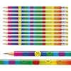 12 Multicoloured Smiley Faces Childrens Pupils School Teachers Reward Pencils