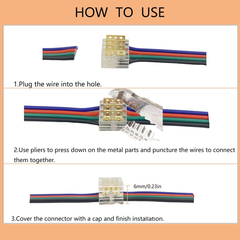 Wire Connector Quick Connect Terminal 10 Pack with Caps 4