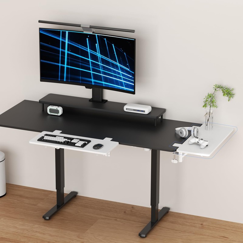 Suptek Clamp-on 9.5 x 23.6 inch Desk Extender, Wrist Support,