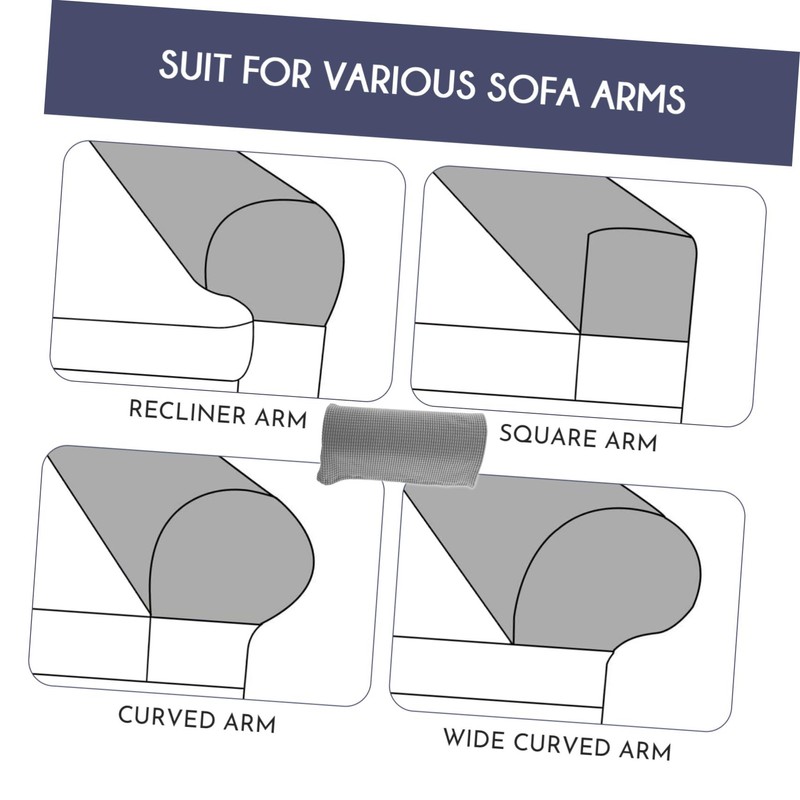 MAGICLULU 2Pcs Elastic Sofa Armrest Covers Light Grey Protective Towels