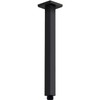 Matte Black Shower Arm with Flange 12 Inch Replacement Extension