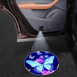 2PCS No Fade Car Door Lights,Butterfly Door Lights Logo Projector LED Shadow Light Welcome Lamp,Car Accessories Butterfly Gifts for Women,Suitable for All Brands Vehicles Motorcycle