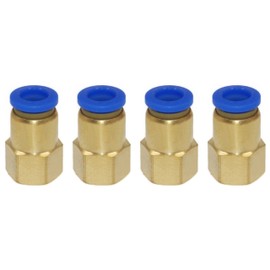 Pneumatic Push-in Fitting with Internal Thread 1/4 Inch to 10 mm Pack of 4 Push In Connection Industrial Quality (1/4 Inch - 10 mm)
