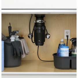 GE Disposall Continuous Feed 1/3 Horsepower Motor Garbage Disposer, Good for Grinding: Cooked Pasta & Fruit Peels, Easy Install Kit & Power Cord Included, Recommended for 1-2 Person Homes, GFC325N