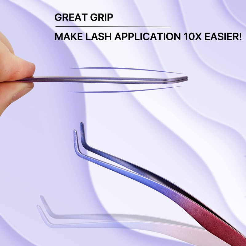 Miuffue Lash Applicator Tool DIY Eyelash Applicator Stainless Steel Curved