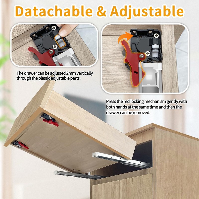 BAIDICE Soft Close Bottom Mount Drawer Slides 12 Inch Rails