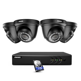ANNKE 1080P H.265+ Home Security Camera System, 5MP Lite 8CH Hybrid 5-in-1 Surveillance DVR and 4 x 1080p CCTV Camera Outdoor Indoor with 100ft Night Vision, Remote Access,1TB Hard Drive