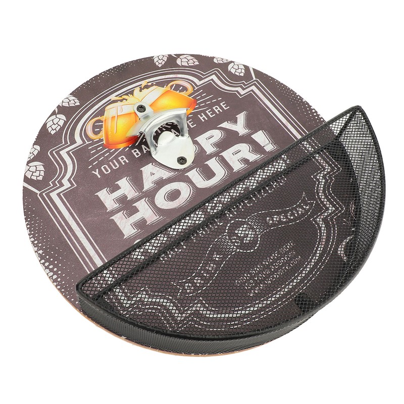 Wall Bottle Opener and Catcher Retro Design Decorative Beer Bottle