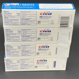 CREST Kids Toothpaste Sparkle Fun 4.6 oz 4 pack Tubes Cavity Protection Fluoride