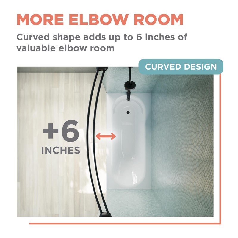 Zenna Home Rustproof Double Curved Shower Curtain Rod, No Drill