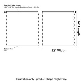 Kotile Beige Lace Curtains 54 Inch Length 2 Panels Set Country Vine Floral Scalloped Edges Vintage Sheer Lace Curtains for Bedroom, Rod Pocket Privacy Farmhouse Window Lace Curtain, 52 x 54 Inch