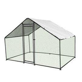 Bettercloud 6.6x10x6.6ft Large Walk-in Metal Chicken Coop Poultry Cage Hen House w/Cover