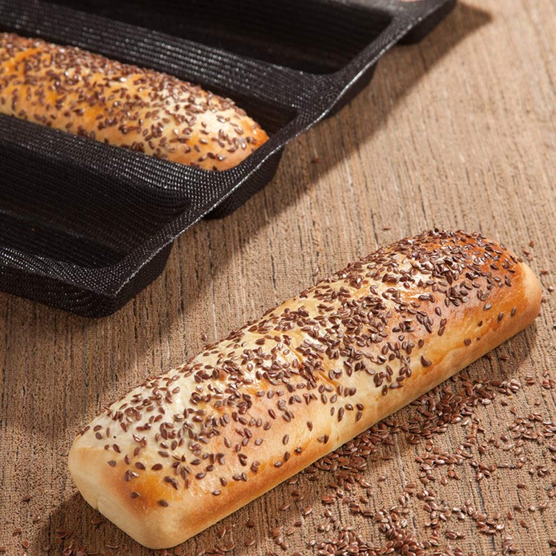 FETESUR Silicone Perforated Baking Forms Sandwich Mold French Baguette Bread