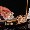ALSOLIFE Crystal Tea Light Candle Holders，Gold Candlestick Holders for Wedding