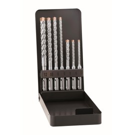 Alpen SDS-plus Force X KM 7 0080500007100 Hammer Drill Bit Set with Metal Case (7 Pieces, 4 Cutting Edges, Diameter 5.0-12.0 mm)