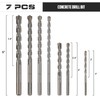 COMOWARE Concrete Drill Bit Set 7pcs, 3/16"-1/2", Masonry Drill Bit