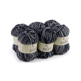 Purl 100g Premium Acrylic Yarn Slate, Pack of 6
