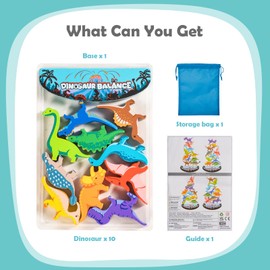 LTMMC Dinosaur Toys for Boys Age 1-6, Toys for 1-6 Year Old Boys, 1-6 Year Old Boy Gifts, Educational Toys for 1-6 Year Olds, Wooden Dinosaur Stacking Toys, Building Blocks for 1-6 Year Old Boys