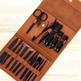 Nail Clippers Nail Care Set Nail Supplies Organizing Equipment Tool Kit Toenail Tool Parts Beauty Care Brown / 손톱깎이 네일 관리 세트 손톱 용품 정리 기기 도구 키트 발톱 기 부품 미용 케어 브라운