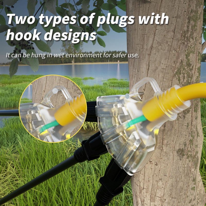 PlugSaf - Paquete de 2 cables de extensión para exteriores