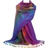 GFM® Women's Peacock Feathers Design Scarf in Purple (AG-JMN)(NPCKPASH-P34)