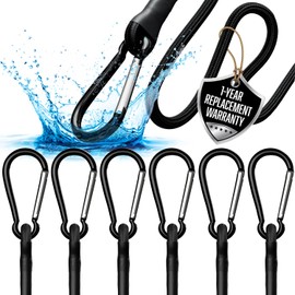 vbest Small Bungee Cords with Hooks 12 Inch - Heavy Duty Outdoor, UV & Weather Resistant Short Bungie Cords with Carabiner Hooks