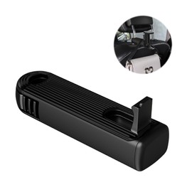 Loputon Kopfstützenhalterung Auto Haken, 2-in-1 Auto Kopfstützen Haken mit Handyhalterung, Versteckter Auto Haken, Autositzhaken für Geldbörsen und Taschen (Schwarz, 1 Stück)