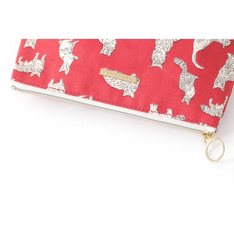 DDintex FLORET LONDON BASIC Pouch, L, Miao, Red, 7.1 x