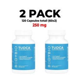 BodyBio, TUDCA, 2 PACK, 60 Capsules (250 mg per Capsule) (120 total!)