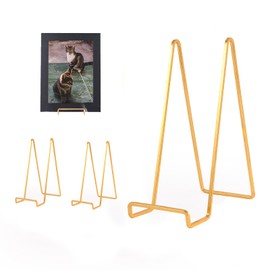 4 Pack 6 Inch Gold Picture Stands for Display Square Table Easel Display Stand Frame Stand for Albums, Decorative Plate, Tabletop Poster and Artistic Work