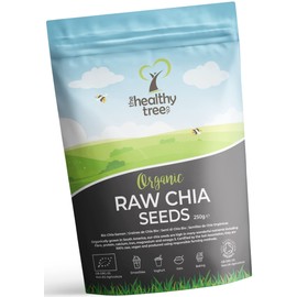 Organic Raw Chia Seeds by TheHealthyTree Company - High in Omega 3, Fibre, Protein, Calcium and Magnesium - Gluten Free Vegan Chia Seeds (250g)