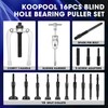 KOOPOOL 16-Piece Blind Hole Collet Bearing Race & Seal Puller
