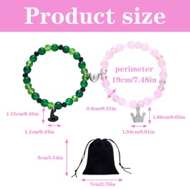 2PCS Wicked Bracelet with 1PCS Cloth Bag, Wicked Gifts Bracelet to Friend, Friendship Wicked Merchandise, Wicked Gifts for Girls and Suitable for Dating Anniversaries or Birthday