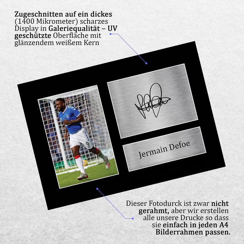 HWC Trading A4 Jermain Defoe Rangers Gifts Printed Autograph For