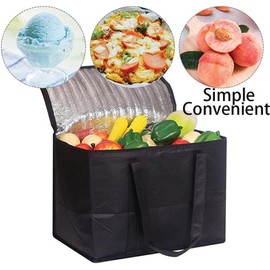 KOMUNJ Cool Bag, 30 L Cool Box, for Thermal Bag, Lunch Bag for Outdoor, Picnic, Camping, Food Transport, 41 x 26 x 33 cm, Black