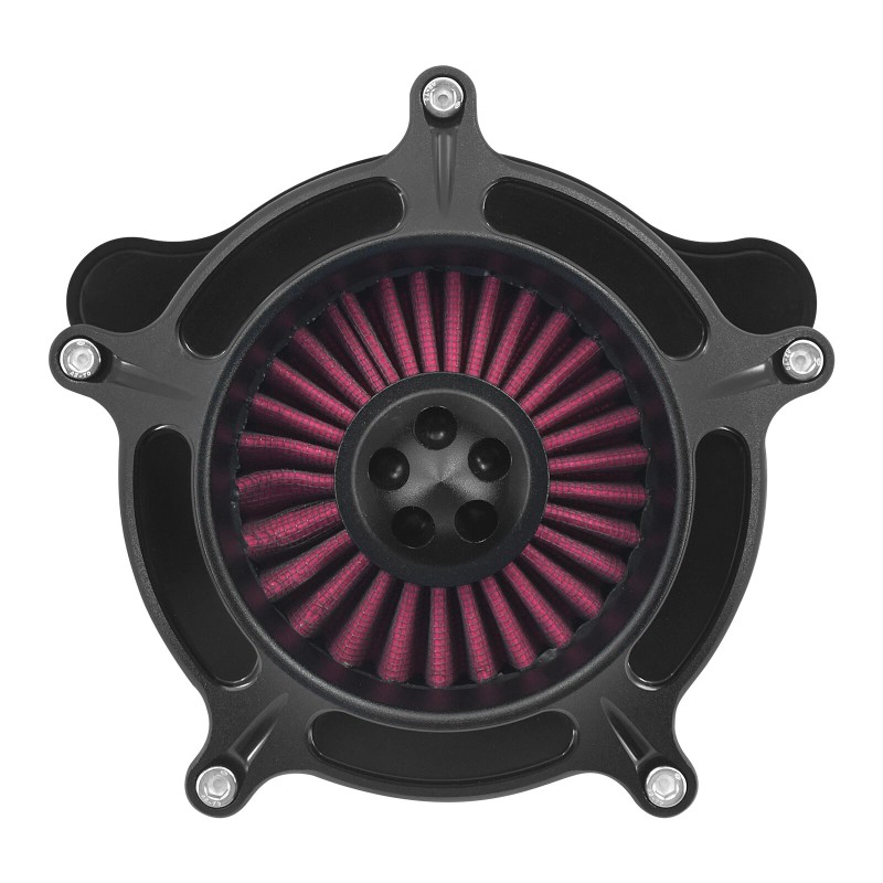 HDBUBALUS Matte Black Air Filter Cleaner Red Intake For Harley
