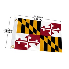 Double Sided Maryland State Boat Flag 16x24 Inches for Bike Motorcycle Truck Small MD Nautical Flag 220D Heavy Duty Printed Nylon with 2 Brass Grommets (MD, 16x24 IN)