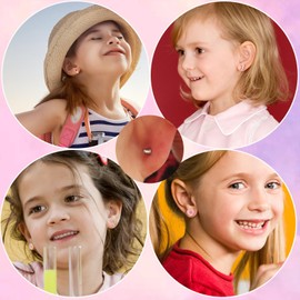 30 Pairs Cute Mini Screw Back Earrings for Girls - Flat Back Earring with Stainless Steel Posts | Delicate Daisies, Butterflies, Hearts & Baby-Themed Charms | Hypoallergenic Kids & Teens Earings