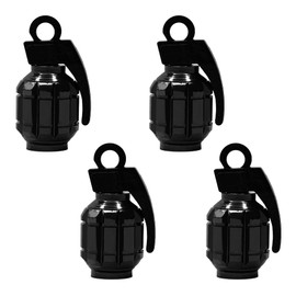 Tire Air Valve Caps, Valve Stem Covers for Cars, Bicycles and Motorcycles, Black Chrome Color - Pack of 4
