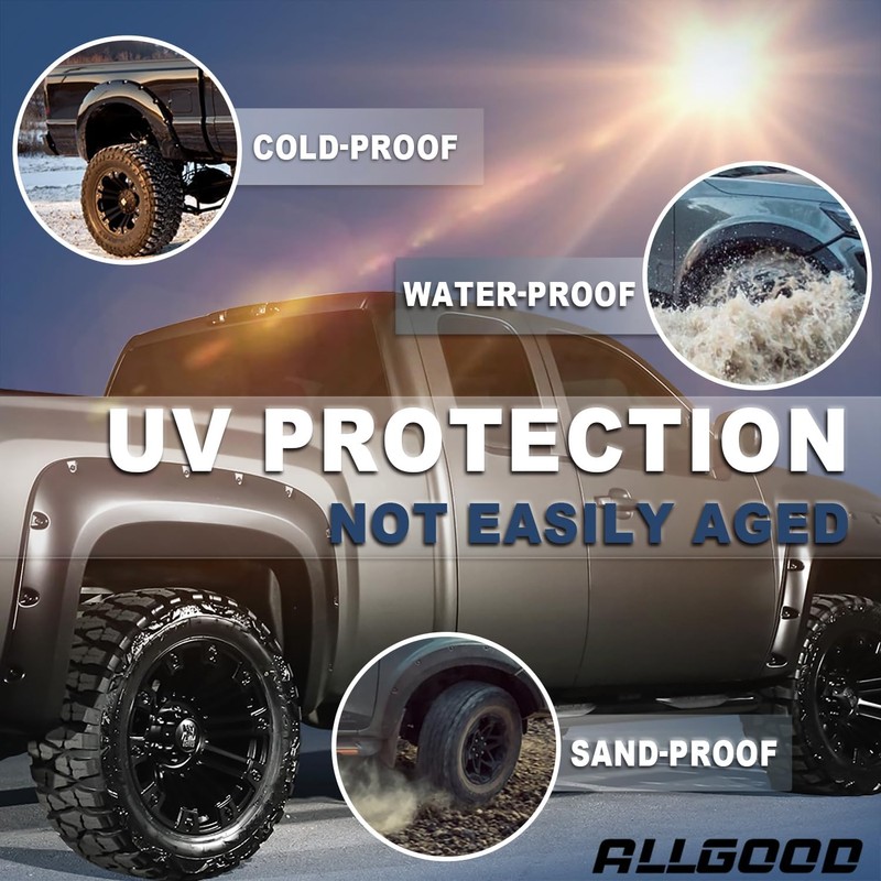 ALLGOOD Fender Flares Compatible with Dodge Ram 2500 3500 2003-2009/Fit